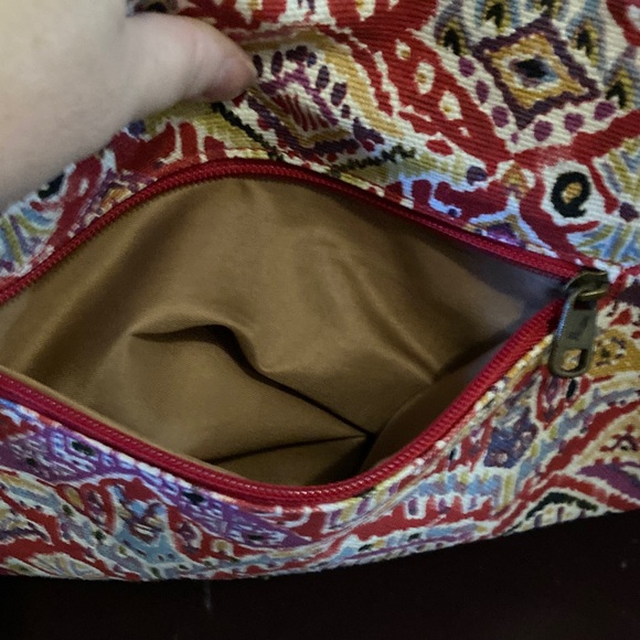 Sakroots Floral patter and Blue Denim Chevron Shoulder Bag BOHo NWT - Picture 5 of 12